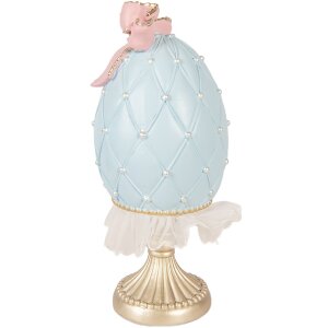 Décoration Oeuf Bleu-Or Clayre & Eef Ø 12x28 cm