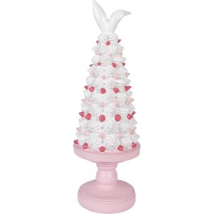 Décoration gâteau Clayre & Eef Ø 14 cm x 39 cm Rose-Blanc
