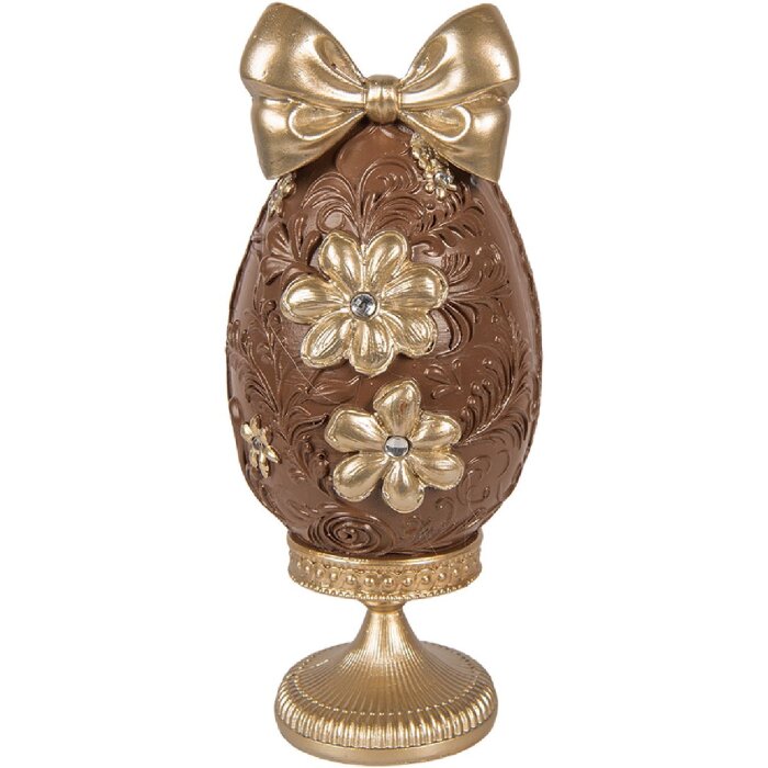 Décoration Oeuf Clayre & Eef 10x9x21 cm Marron-Gold