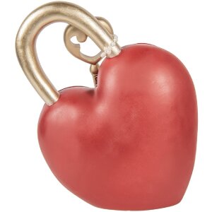 Décoration cœur avec clé rouge or 22x9x30 cm – Clayre & Eef