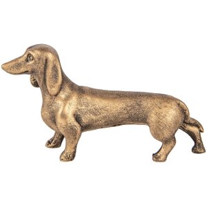 Décoration Chien Clayre & Eef – Bronze Marron 14x4x8 cm