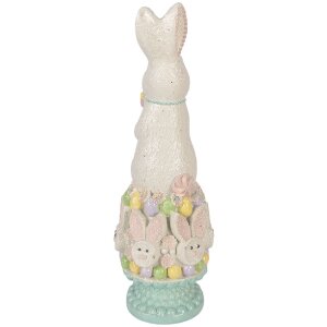 Décoration Lapin Blanc-Rose 12x11x34 cm - Clayre & Eef