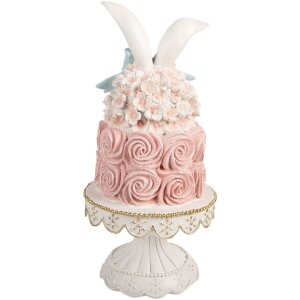 Décoration Gâteau Clayre & Eef Blanc-Rose Ø 17x35 cm