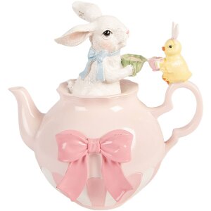 Décoration Lapin Blanc Rose 20x14x20 cm - Clayre...