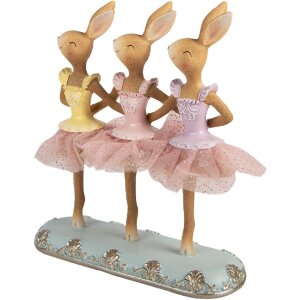 Décoration lapin marron-rose 23x8x25 cm de Clayre...