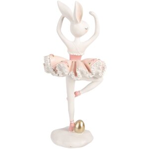 Décoration Lapin Clayre & Eef Blanc Rose 16x16x35 cm