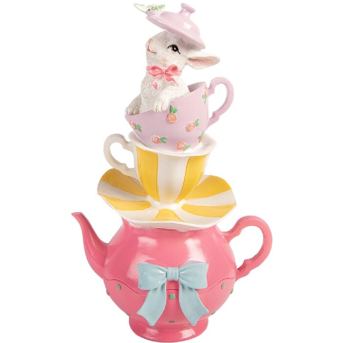 Décoration Théière avec Lapin et Tasses – Clayre & Eef