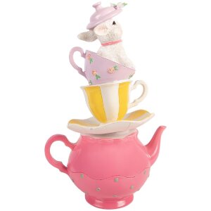 Décoration Théière avec Lapin et Tasses – Clayre & Eef