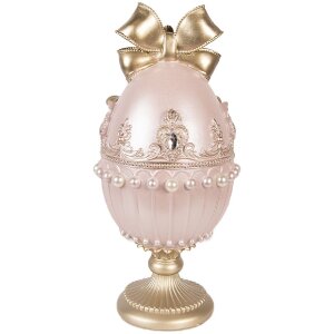 Œuf décoratif Clayre & Eef Ø 15x31 cm rose-or