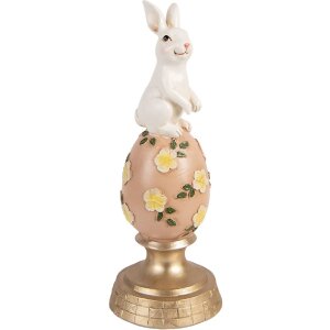 Décoration Lapin sur Œuf Blanc Rose Ø...