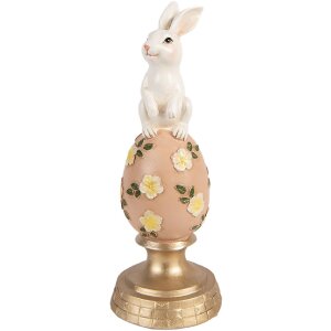 Décoration Lapin sur Œuf Blanc Rose Ø...