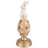 Décoration Lapin sur Œuf Blanc Rose Ø 10x26 cm - Clayre & Eef