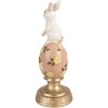 Décoration Lapin sur Œuf Blanc Rose Ø 10x26 cm - Clayre & Eef