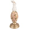 Décoration Lapin sur Œuf Blanc Rose Ø 10x26 cm - Clayre & Eef