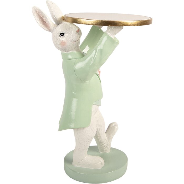 Décoration Lapin avec Assiette Clayre & Eef 19x14x28 cm