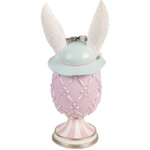 Décoration Oeuf Violet-Blanc Clayre & Eef Ø13x30 cm