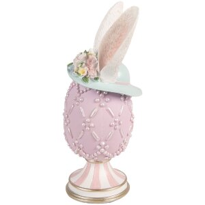 Décoration Oeuf Violet-Blanc Clayre & Eef Ø13x30 cm