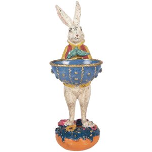 Décoration Lapin avec Coquille Beige Bleu 12x10x28...