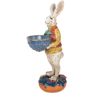 Décoration Lapin avec Coquille Beige Bleu 12x10x28...