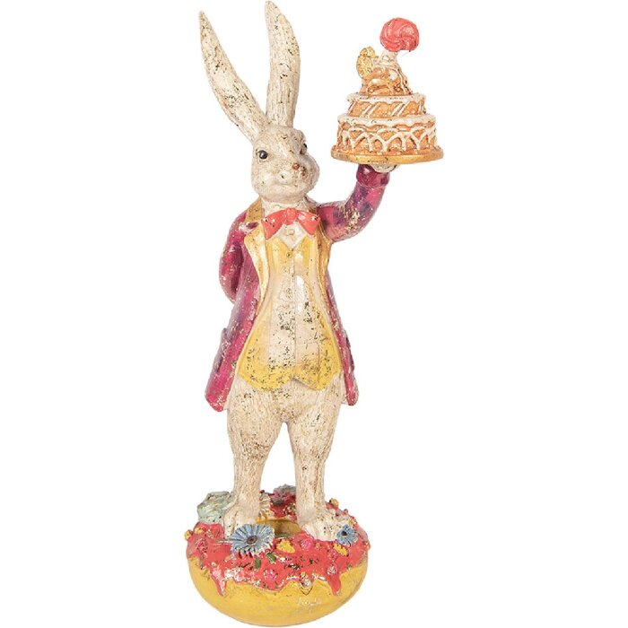 Décoration Lapin avec Gâteau Clayre & Eef 14x10x30 cm