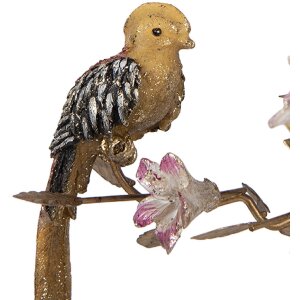 Bougeoir Oiseaux Clayre & Eef doré-orange 26x16x36 cm