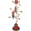 Support à bougies Clayre & Eef Oiseaux Doré Rouge 16x9x33 cm