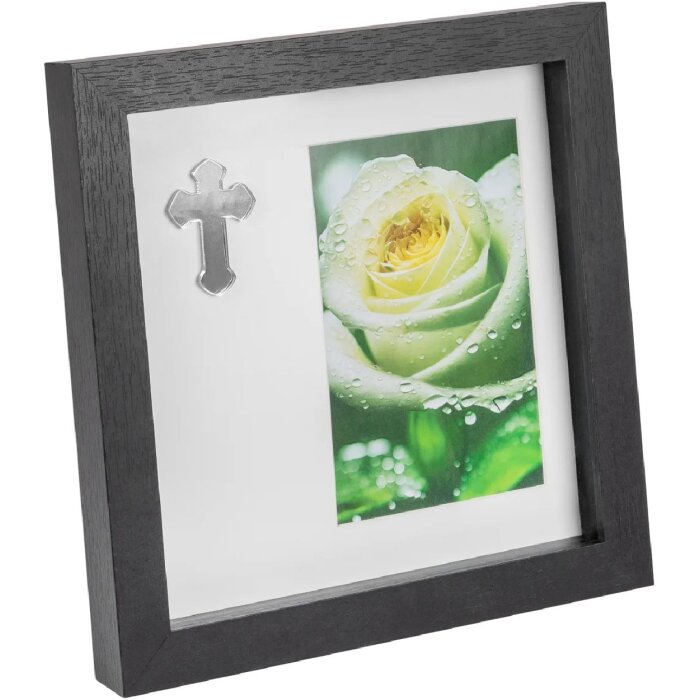 Cadre photo Walther Memoria 10x15 cm avec croix 3D noir