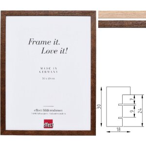 Cadre photo en bois profil 2430 - chêne massif ou...