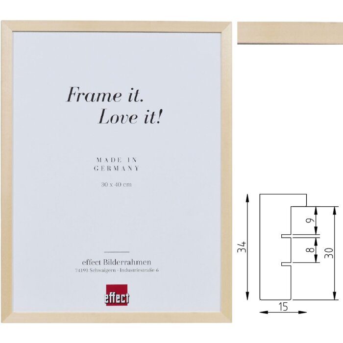 Cadre photo bois saule profil 2480 – formats 7x10 à 50x70 cm