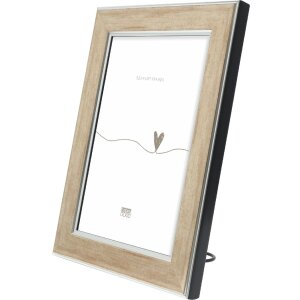 Cadre photo Deknudt S244 bronze 15x20 cm, moulure géometrique bois