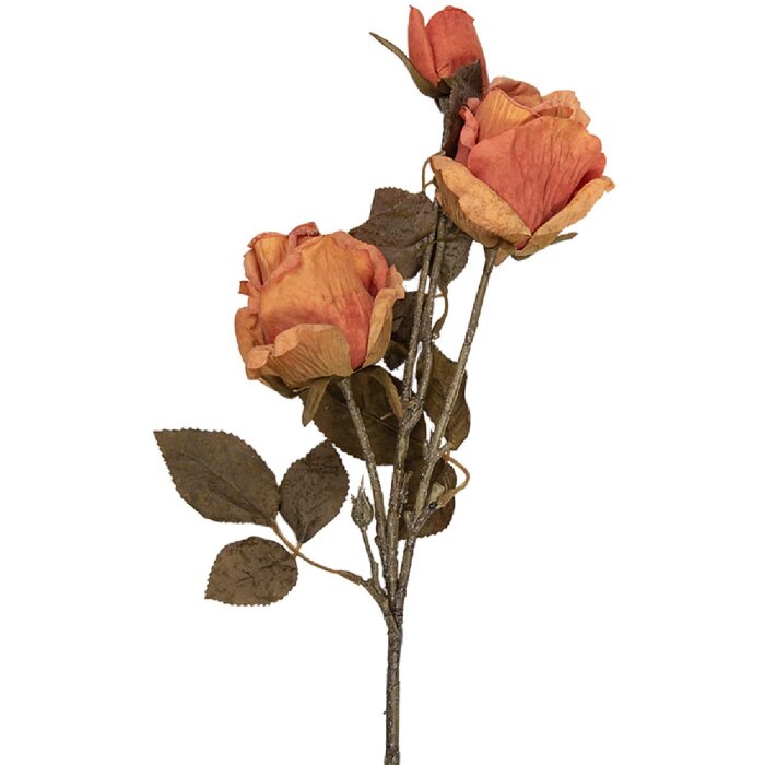 Décoration murale fleurie orange-vert 12x12x70 cm Clayre & Eef