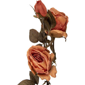 Décoration murale fleurie orange-vert 12x12x70 cm Clayre & Eef