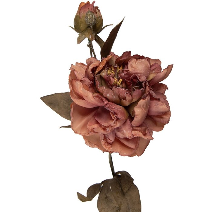 Décoration Murale Branche de Fleurs Rose & Vert 14x17x73 cm