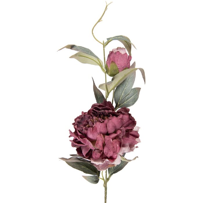 Décoration Branche Fleurs Violet Vert 14x14x78 cm Clayre & Eef