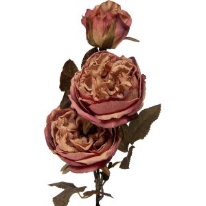 Décoration Murale Branche Fleurs Rose Vert 12x15x70 cm