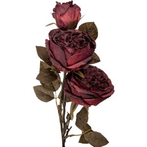 Décoration Murale Branche Fleurs Rouge Vert 12x15x70 cm