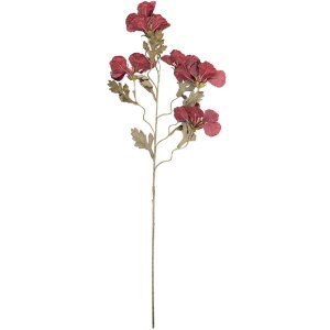 Décoration Branche Fleurs Clayre & Eef Rouge-VERT 8x21x82 cm