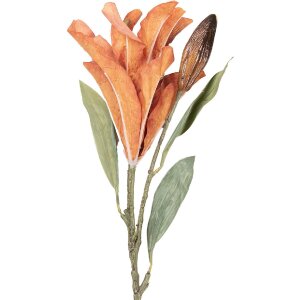 Décoration Branche Fleurs Orange Vert 12x16x88 cm Clayre & Eef