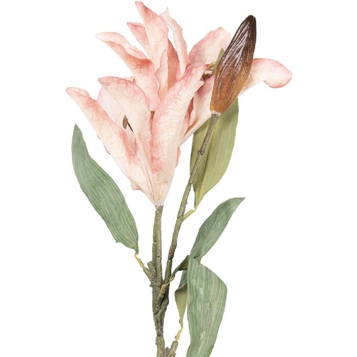 Décoration Murale Branche Fleurs Roses Vertes 12x16x88 cm