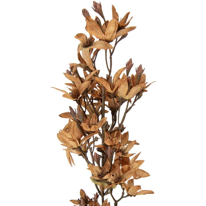 Décoration murale branchue fleurie marron-vert 10x10x95 cm