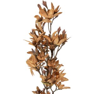 Décoration murale branchue fleurie marron-vert 10x10x95 cm