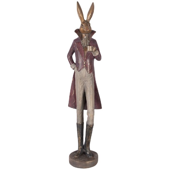 Décoration Lapin Or Rouge 16x14x75 cm – Clayre & Eef