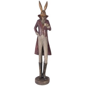Décoration Lapin Or Rouge 16x14x75 cm – Clayre & Eef