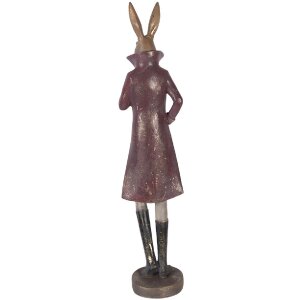 Décoration Lapin Or Rouge 16x14x75 cm – Clayre & Eef