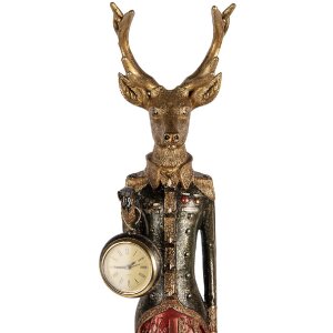 Décoration Cerf Doré avec Horloge – Clayre & Eef