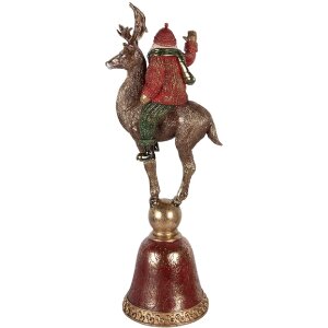 Décoration Père Noël sur Renne Clayre & Eef 24x20x63 cm Marron Rouge