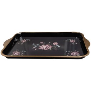 Tablette décorative Clayre & Eef 66438, noir-rose, 38x27x2 cm