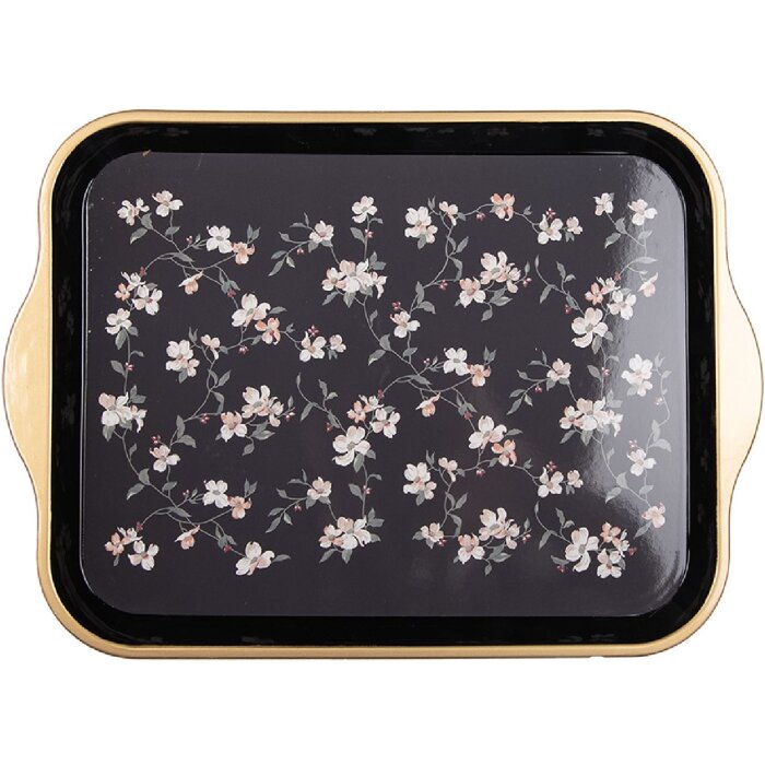 Tablette Clayre & Eef 66439, noir et blanc, 38x27x2 cm