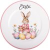 Plat rond Pâques Clayre & Eef 33 cm blanc rose