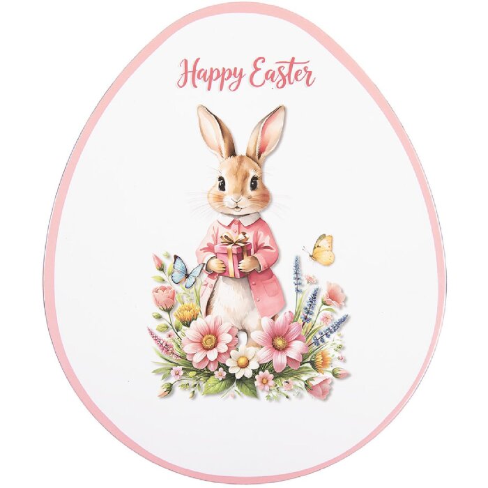 Plat de table Clayre & Eef 66443, blanc avec accent rose